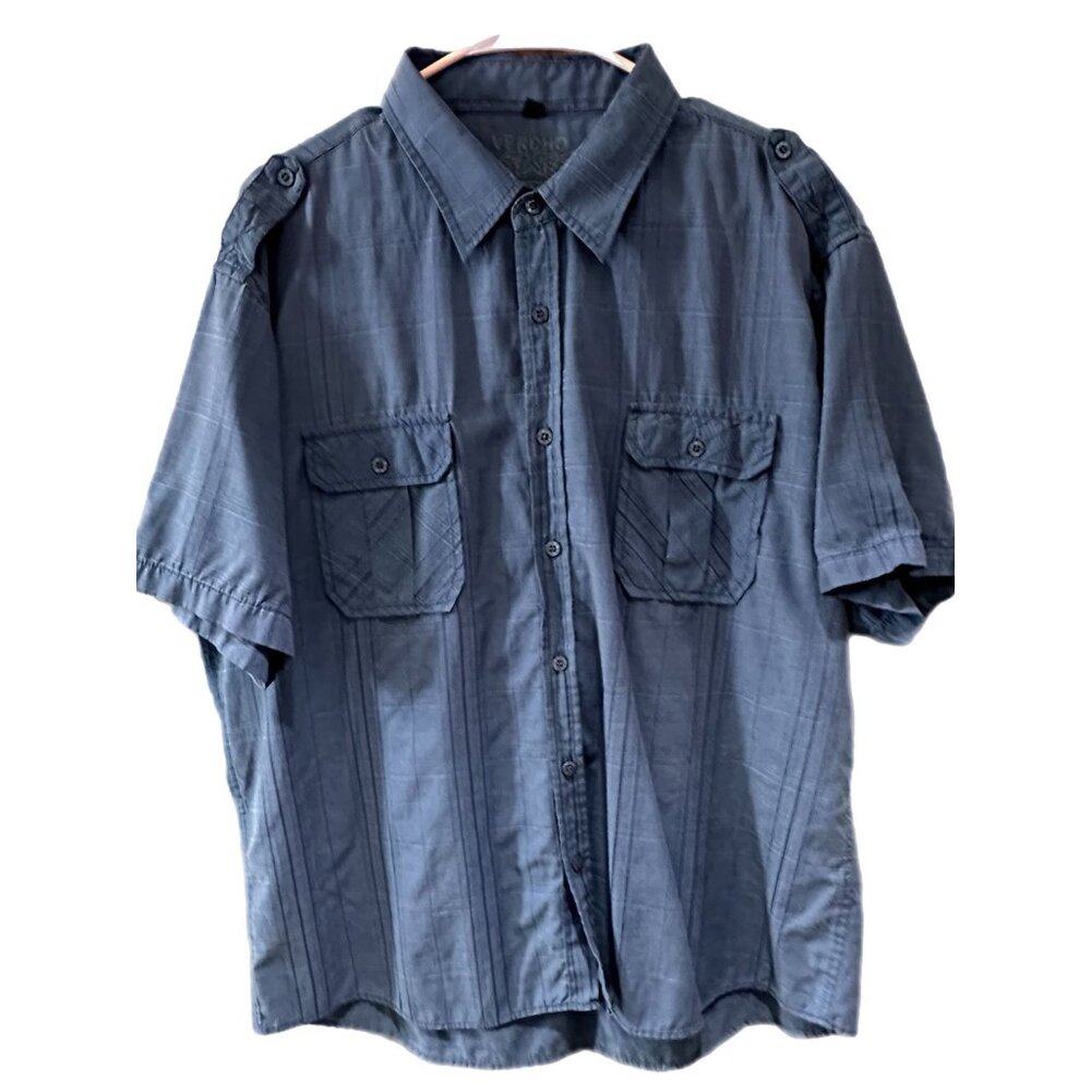 Vercho Stars Mens XL Short Sleeve Graphic Shirt Button Up